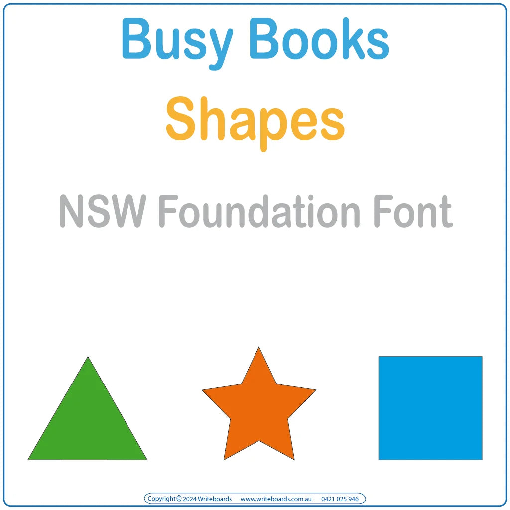 Teach shapes with this NSW Foundation Font Busy Book that includes 16 interactive pages