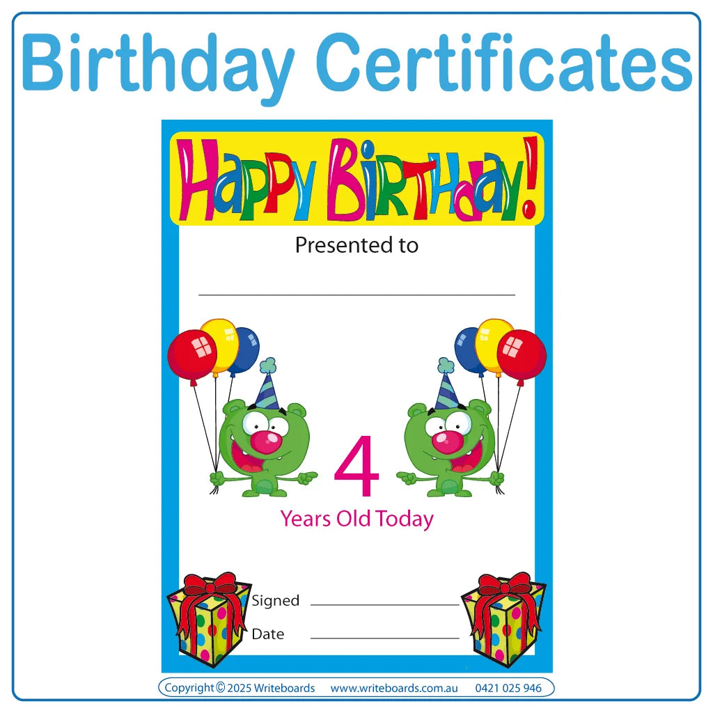 Birthday Certificates for Teachers & Educators