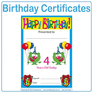 Birthday Certificates for Teachers & Educators