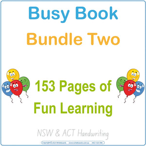Busy Book Bundles for Kids completed using VIC School Handwriting, Quiet Books using VIC School Handwriting