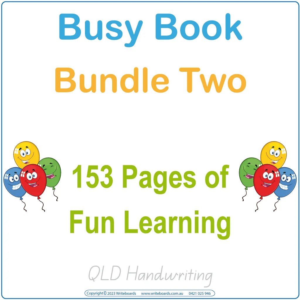 QLD Busy Book Bundles for Kids using QLD School Handwriting, QLD Quiet Books Super Package