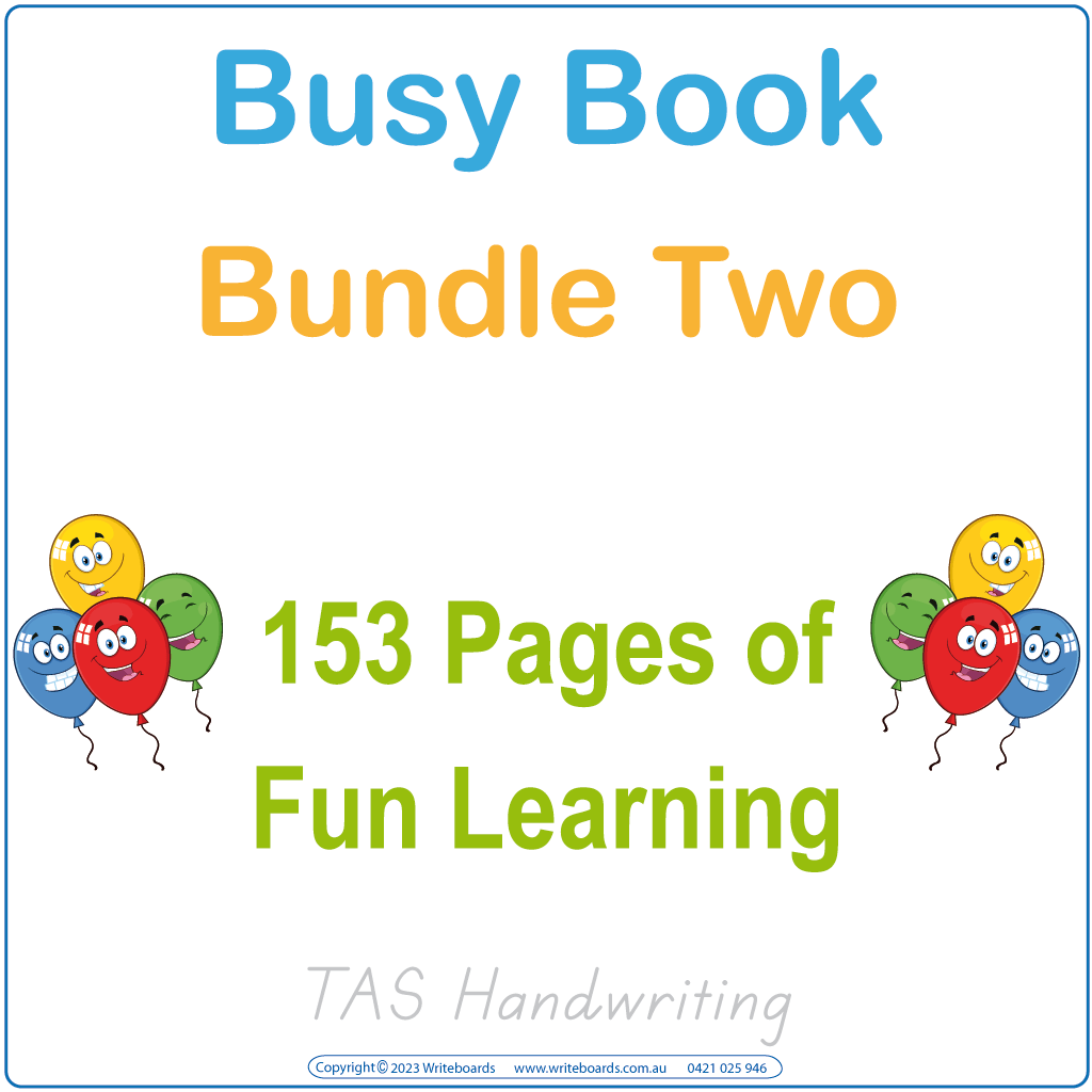 TAS handwriting activities, weekdays, cookie numbers, and umbrella tasks