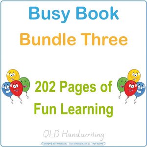 QLD Busy Book Bundles for Kids using QLD School Handwriting, QLD Quiet Books Super Package
