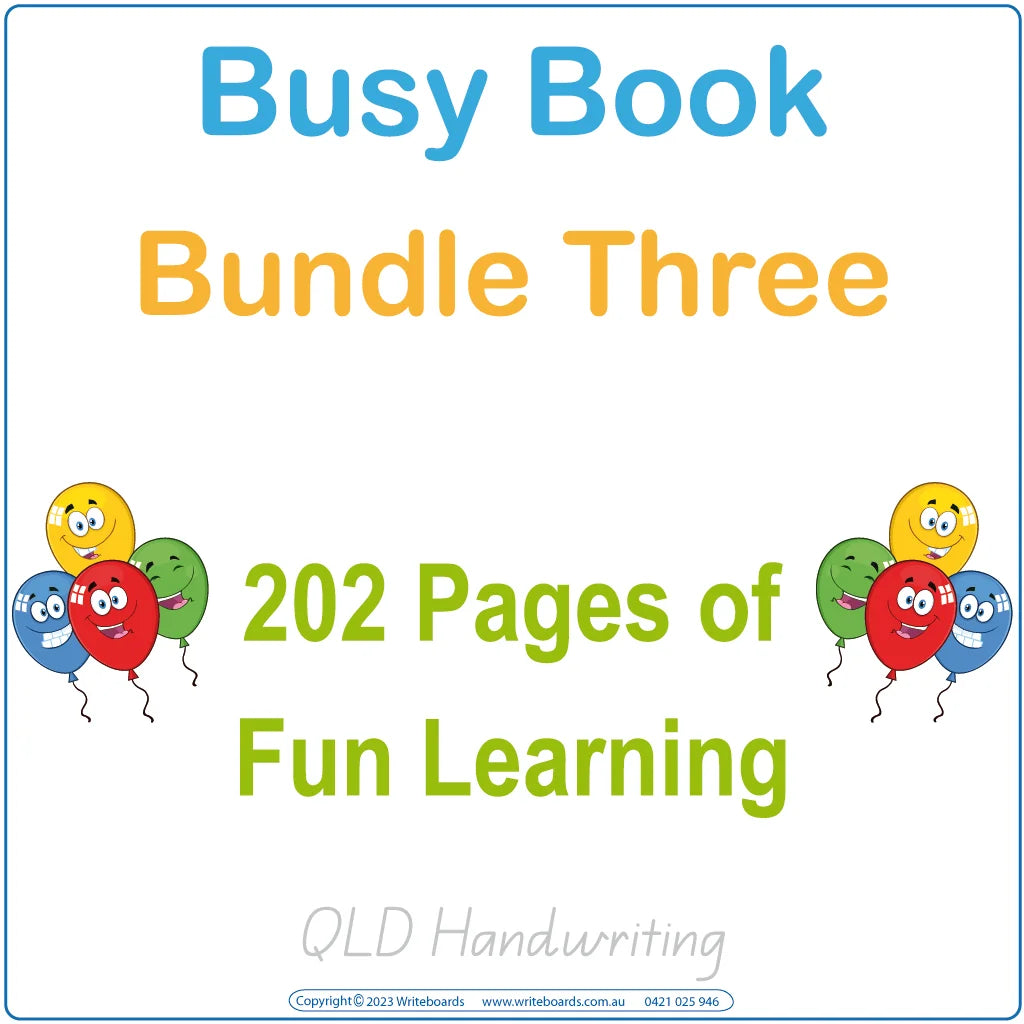 QLD Busy Book Bundles for Kids using QLD School Handwriting, QLD Quiet Books Super Package