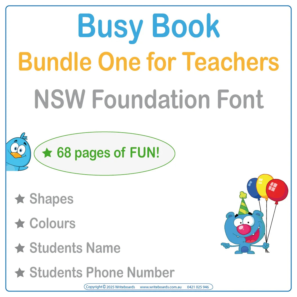 NSW Foundation Font Busy Book Bundle One is perfect for teaching early skills