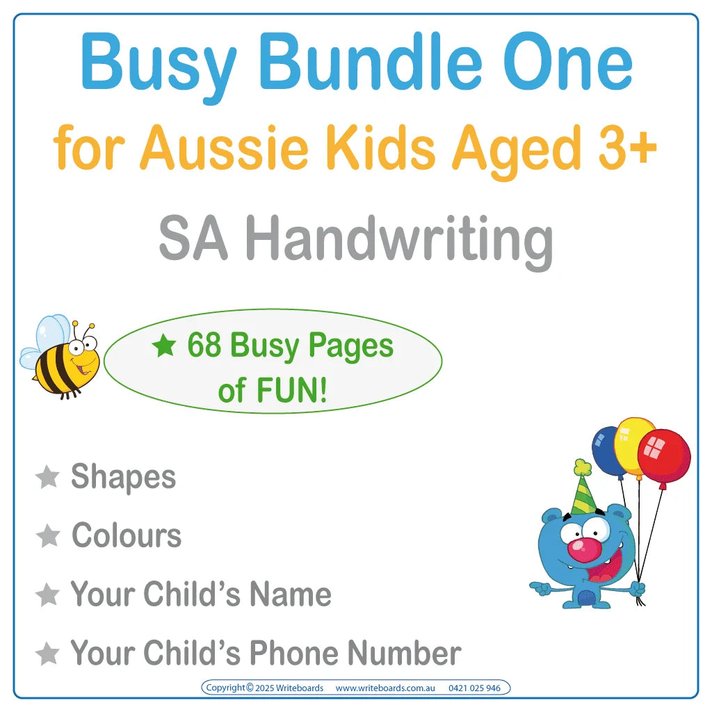 Busy Book Bundle One for Aussie Kids in SA includes 4 Busy Books for aged 3+