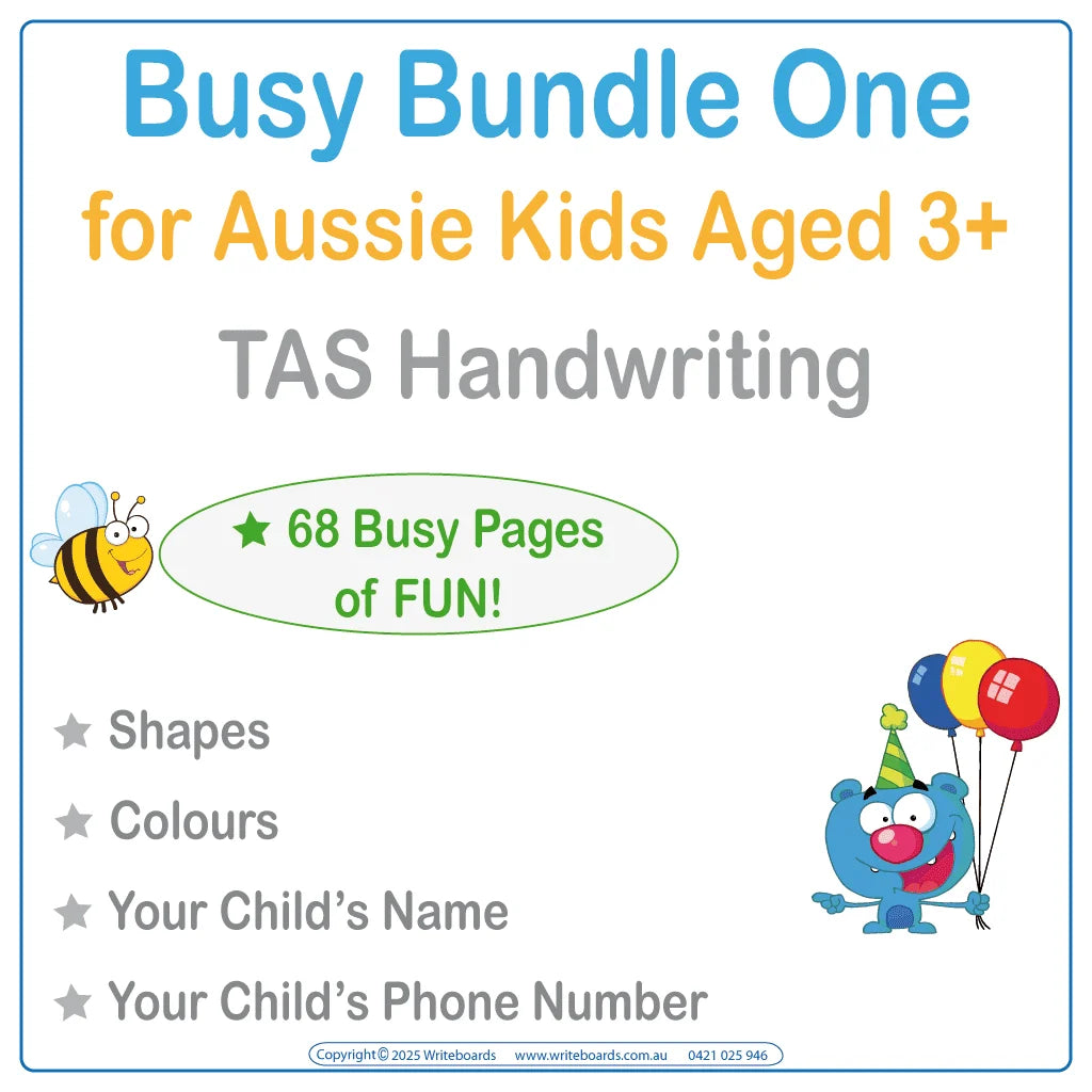 Busy Book Bundle One for Aussie Kids in TAS includes 4 Busy Books for aged 3+