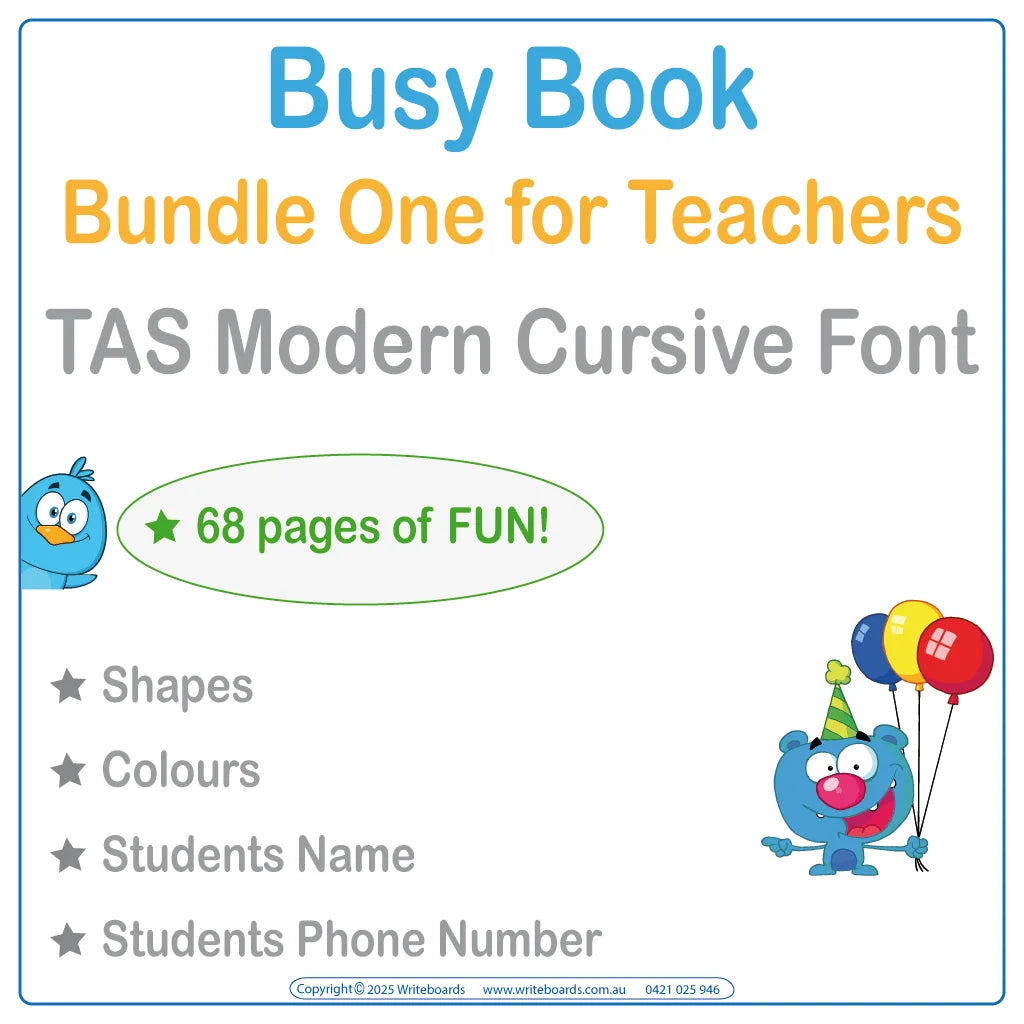 TAS Modern Cursive Busy Book Bundle One is perfect for teaching early skills in your classroom