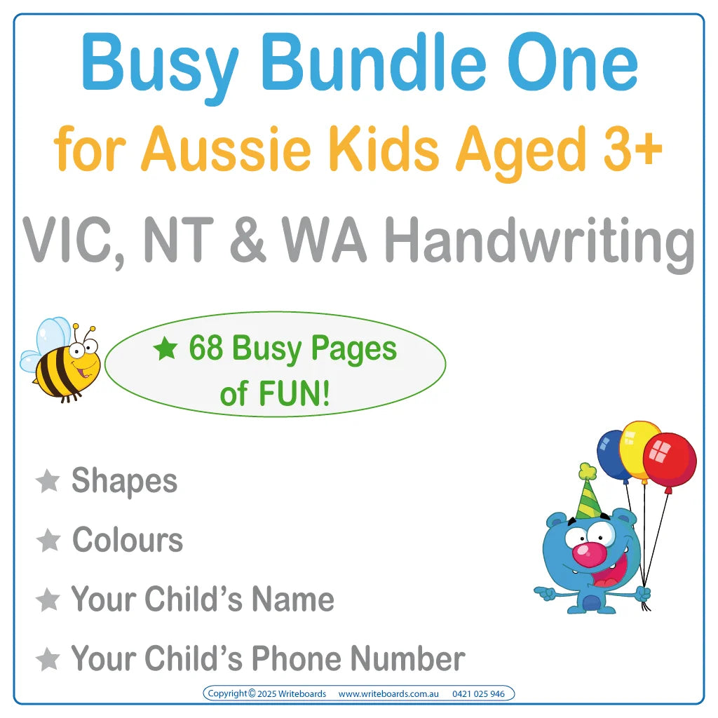 Busy Book Bundle One for Aussie Kids in VIC & WA aged 3+