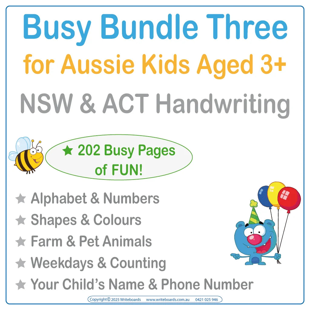 Busy Book Bundle Three for NSW & ACT Kids Aged 3+ | Includes 11 Busy Books