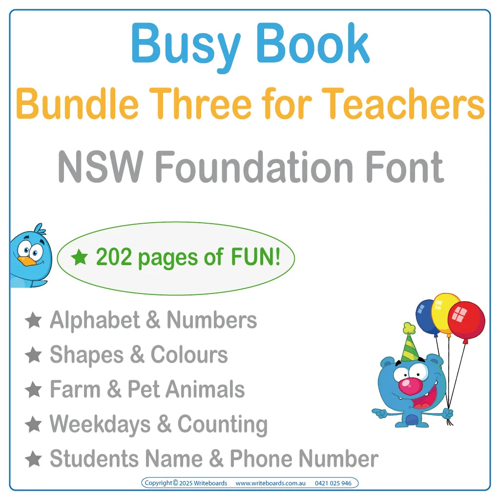 NSW Foundation Font Busy Book Bundle Three is a perfect for your classroom with 153 pages