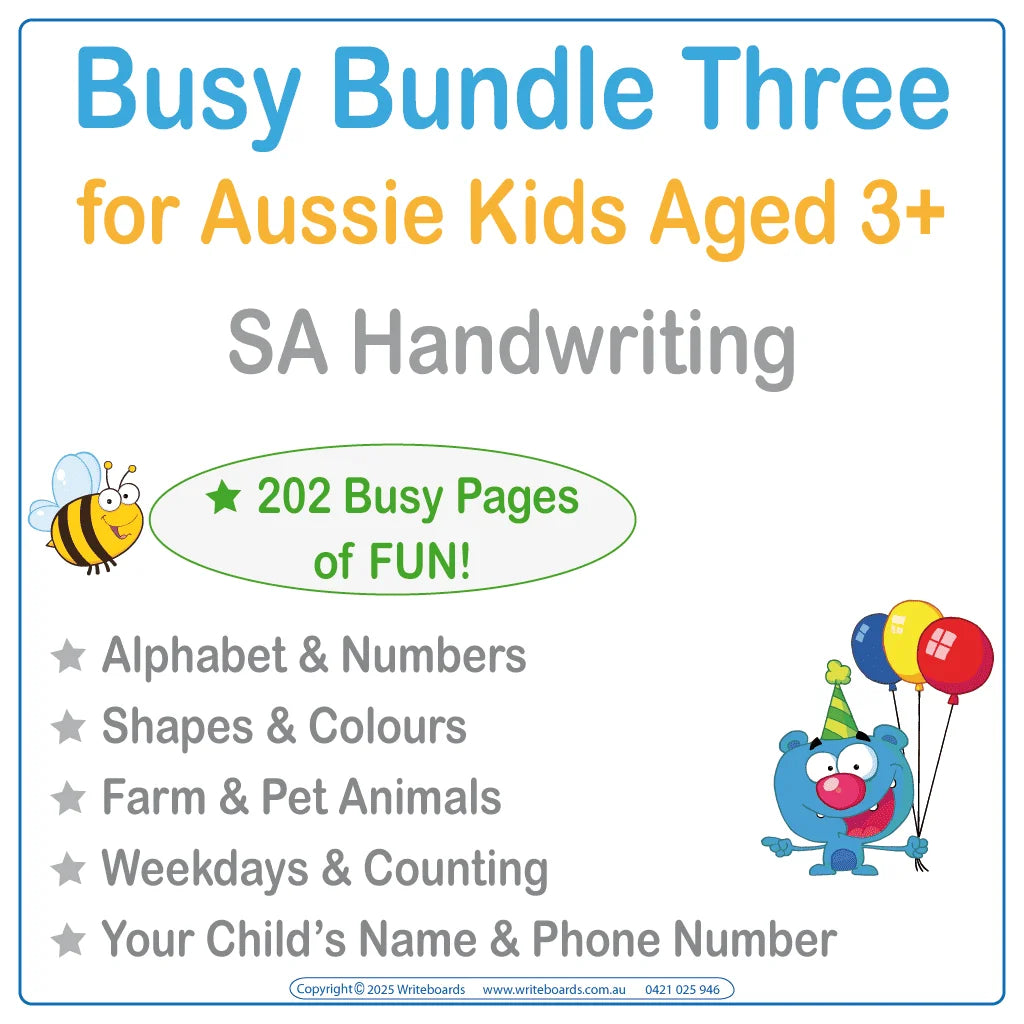 Busy Book Bundle Two for Aussie Kids in SA aged 3+ include 8 Busy Books