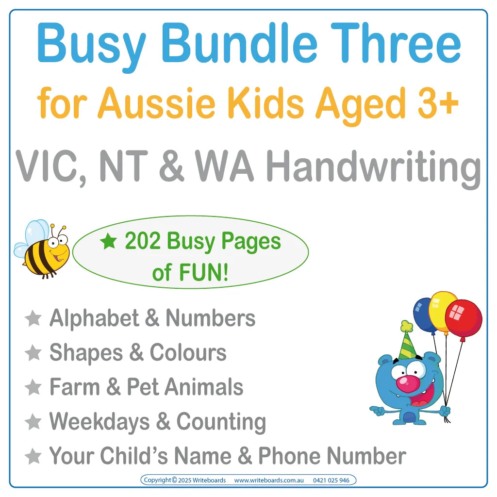 Busy Book Bundle Three for Aussie Kids in VIC & WA aged 3+