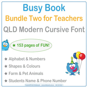 QLD Modern Cursive Busy Book Bundle Two is a perfect for your classroom with 153 pages