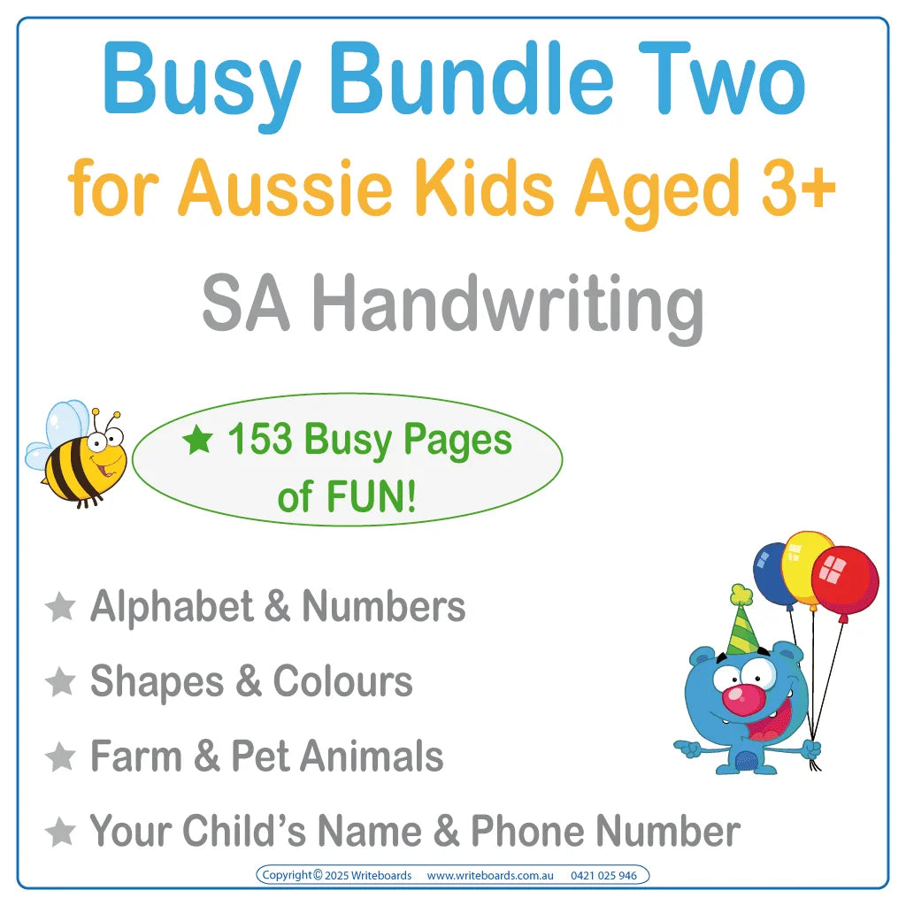 Busy Book Bundle Two for Aussie Kids in SA aged 3+ include 8 Busy Books