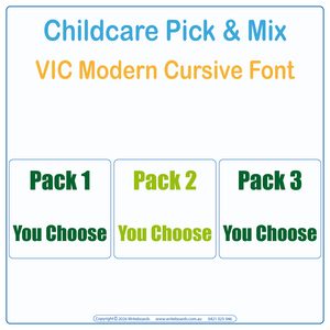 VIC Modern Cursive Font Childcare Pick and Mix Bundle - Choose any 3 Packs
