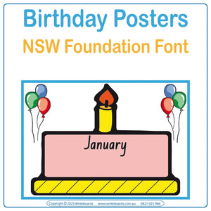NSW Foundation Font Birthday Posters for Teachers & Educators