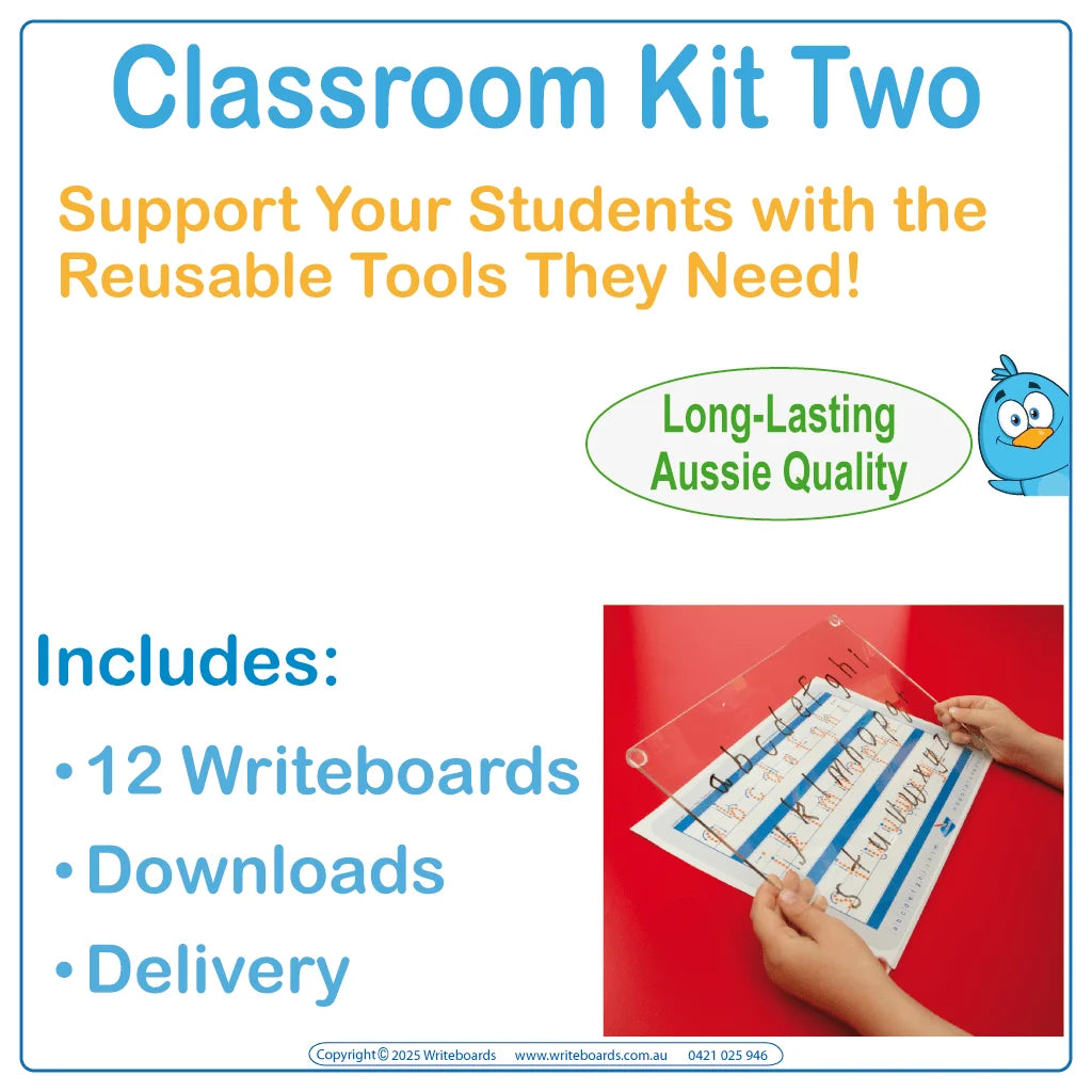 Classroom Kit with Reusable Writeboards and Free Downloads – Ideal for Group Work and Daily Use