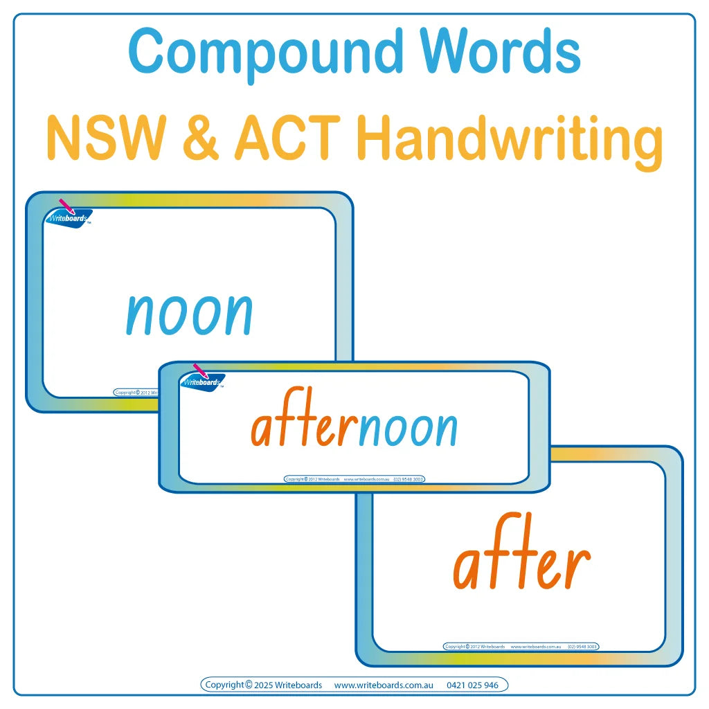 Enhance your child’s reading abilities with NSW & ACT Colour Coded Compound Word Flashcards