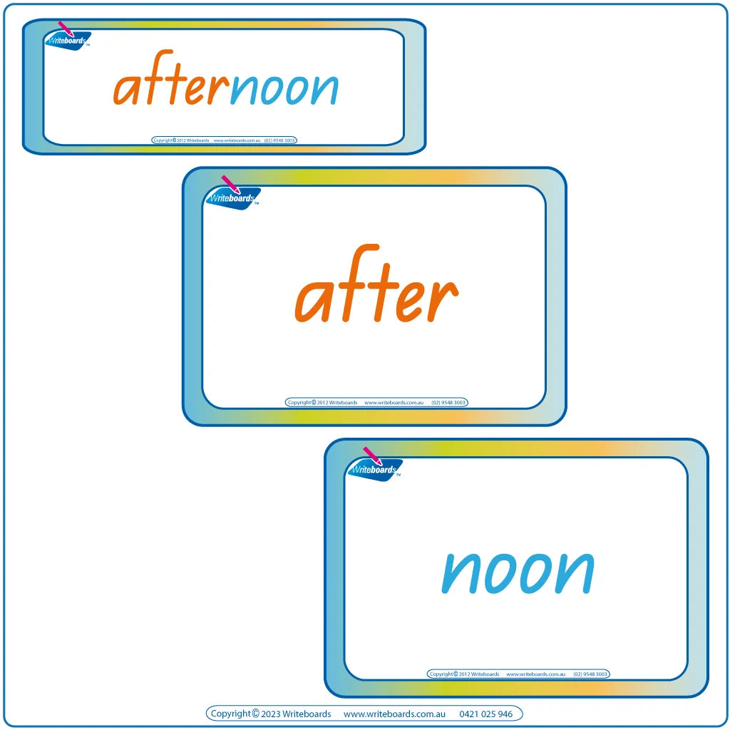 Teach compound words with QLD Modern Cursive Font Colour Coded Flashcards & Worksheets