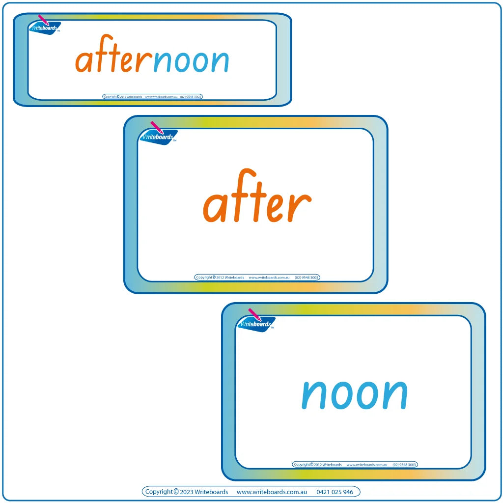 SA Compound Word Flashcards, Compound Word Flashcards using SA Handwriting, SA Colour Coded Compound Word Flashcards