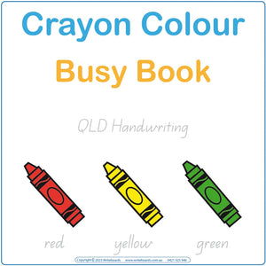 Teach Your Child Colours using our Crayon Colour Busy Book, QLD Colour Busy Book