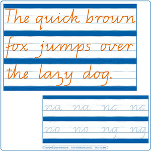 QLD Beginners Font Cursive Writing Worksheets for Parents