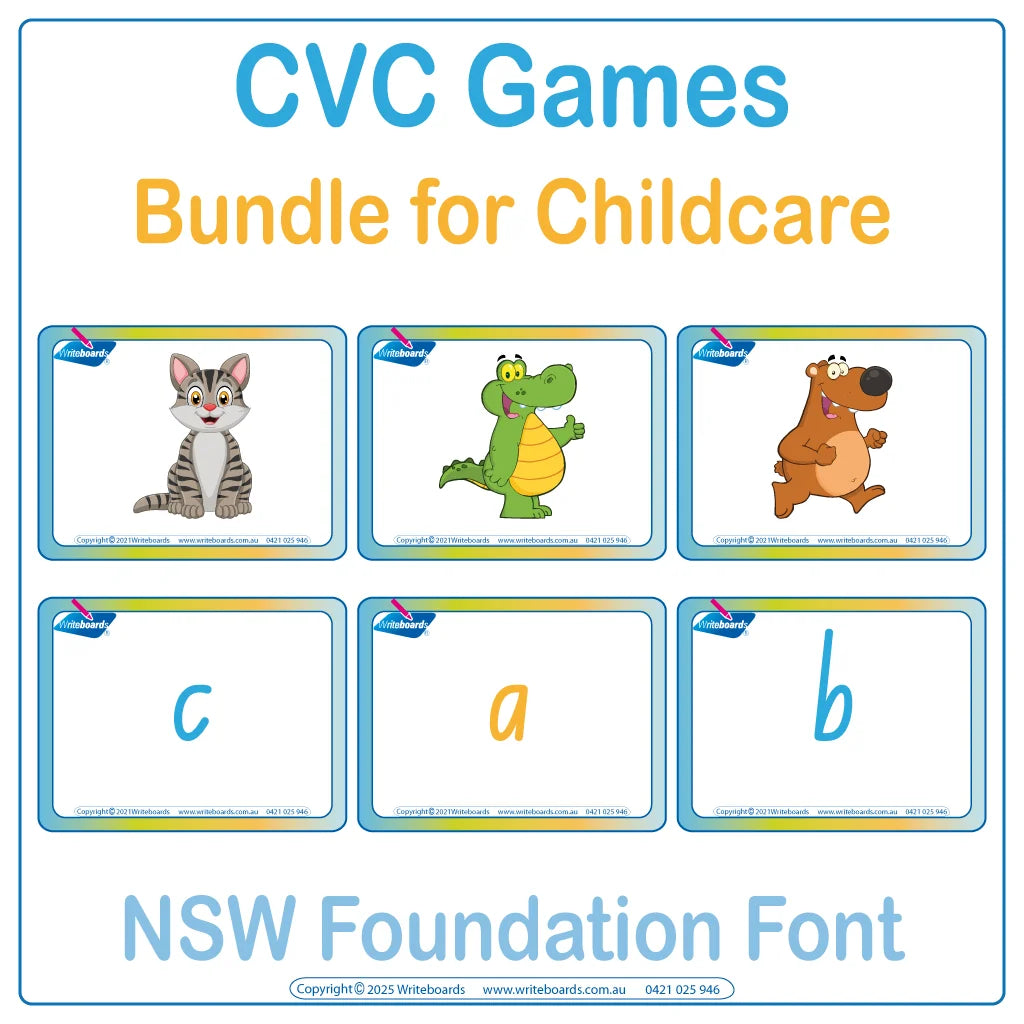 CVC Games Bundle for Childcare using NSW Foundation Font - lots of Fun!