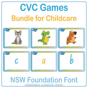 CVC Games Bundle for Childcare using NSW Foundation Font - lots of Fun!