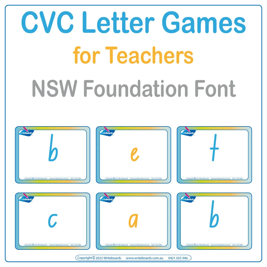Make learning CVC words fun with our NSW Foundation Font Animal Phonic CVC Letter Word Games