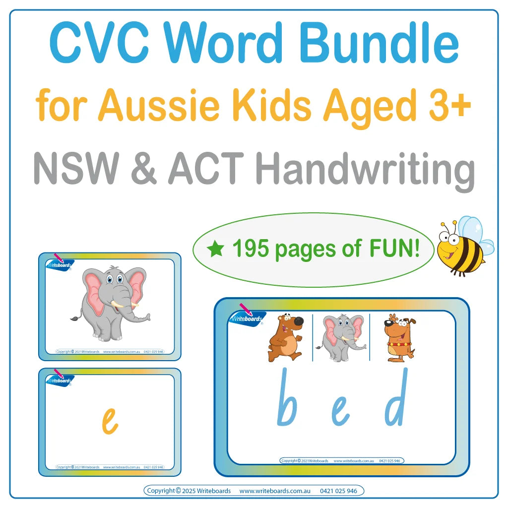 Help Your Child Spell - CVC Words & Games Bundle for NSW & ACT School Handwriting
