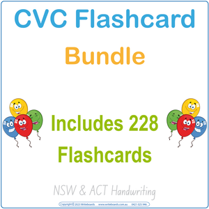 NSW CVC Flashcard Bundle, NSW Rhyming CVC Flashcard Bundle, Printable NSW Animal Phonics CVC Flashcard Bundle