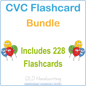 QLD CVC Flashcard Bundle, QLD Rhyming CVC Flashcard Bundle, Printable QLD Animal Phonics CVC Flashcard Bundle