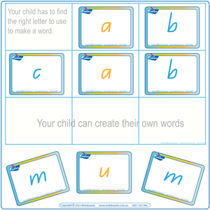 CVC Flashcard Games  using QLD Handwriting, Teach your child QLD CVC words using Fun Games