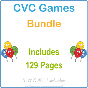 NSW CVC Words Games Bundle, CVC Games Bundle for NSW & ACT Handwriting, NSW CVC games