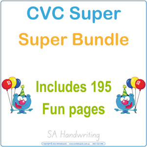 CVC Words Super Bundle using SA School Handwriting, Learn SA CVC words the EASY WAY