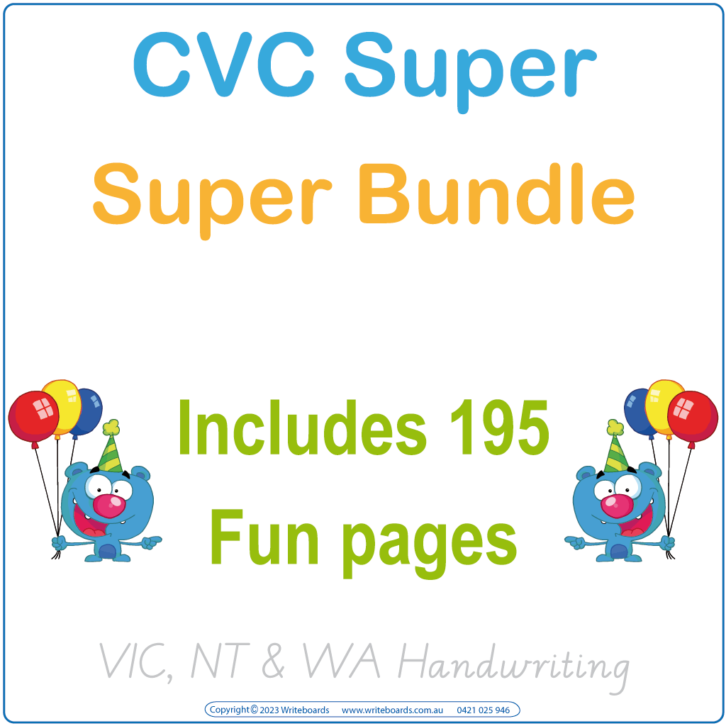 CVC Flashcard & Games Bundle for VIC - includes 195 pages of spelling and fun games