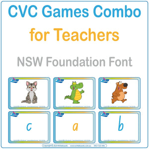 Engage students with our NSW Foundation Font CVC Games Package with 129 pages of fun games