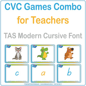 TAS Modern Cursive Font CVC Games Combo