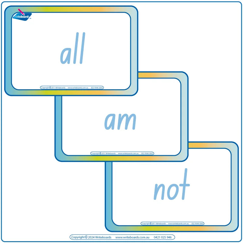 Australian School Readiness Sight Words, Sight Word Flashcards for Australian Children, Australian Preschool Flashcards