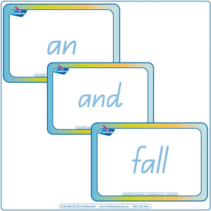 QCursive Font Dolch Words Flashcards for Teachers, QLD Early Stage One Teaching Resources