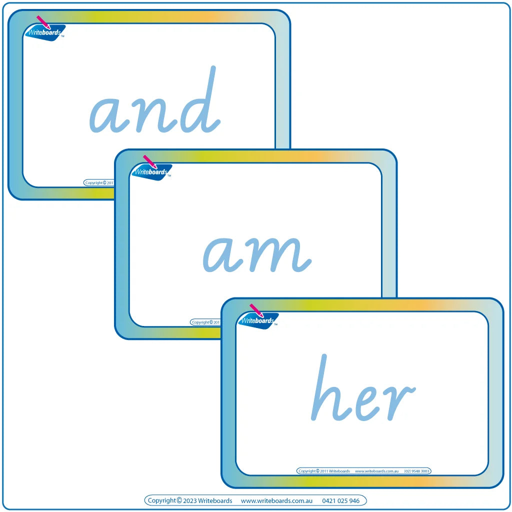 VIC Modern Cursive Font Dolch Words Flashcards for Teachers, NT & WA Teachers Resources