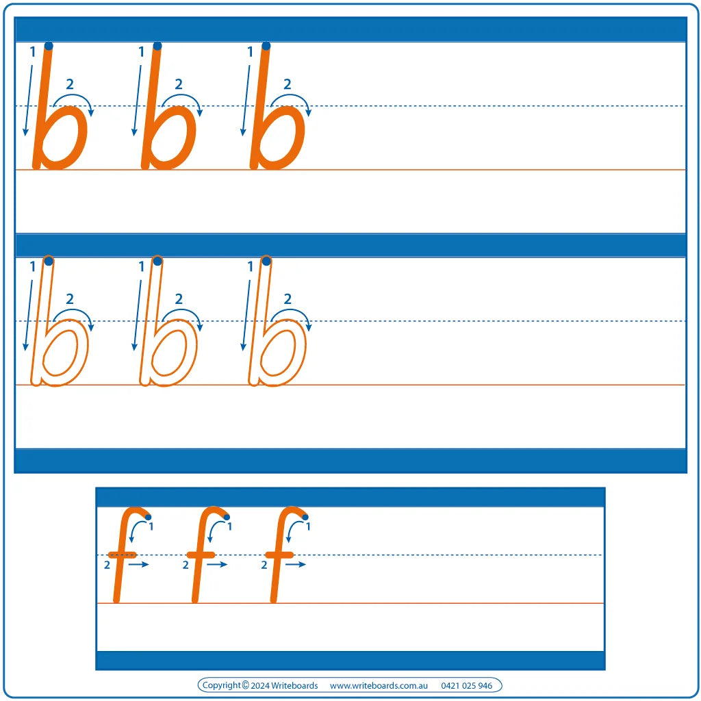 Large Dotted Third Letters - SA Modern Cursive Font - Writeboards