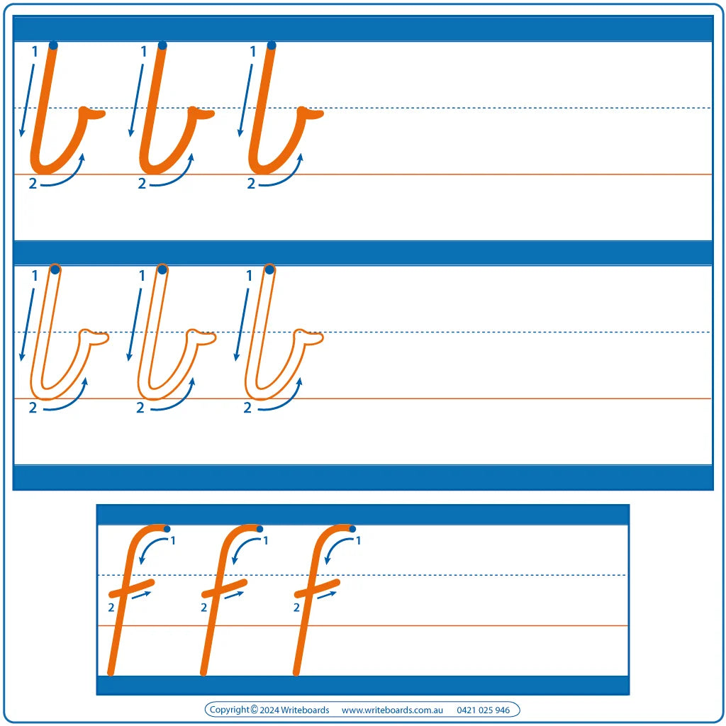 Large Dotted Third Letters - VIC Modern Cursive Font - Writeboards