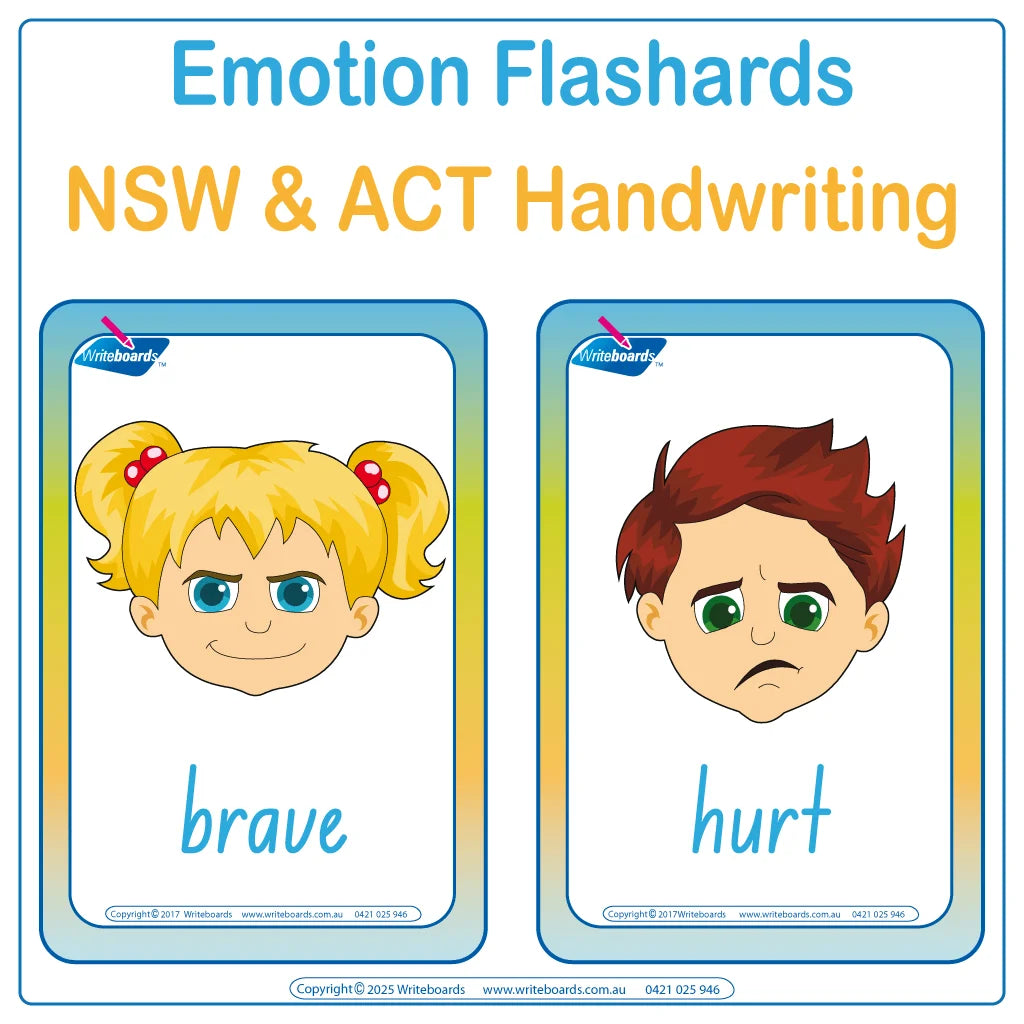 Teach your child about emotions with this fun flashcard pack in NSW and ACT Handwriting