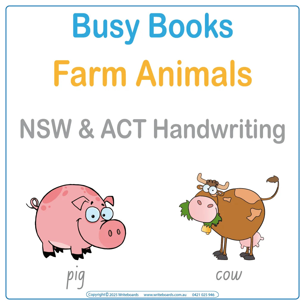 Teach Your Child about Farm Animals using our NSW & ACT Handwriting for ages 3+