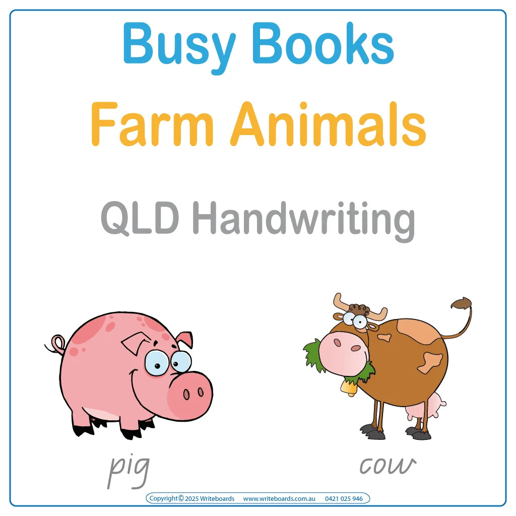 Teach Your Child about Farm Animals using our QLD School Handwriting for ages 3+