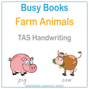 Teach Your Child about Farm Animals using our TAS School Handwriting for ages 3+