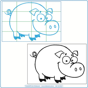 Farm related drawing pictures for teachers, teach your students how to draw on a grid