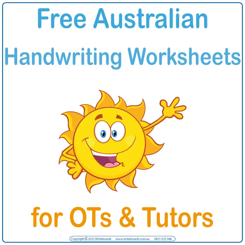Free Australian Handwriting Practice Worksheets for Aussie Tutors and occupational Therapists